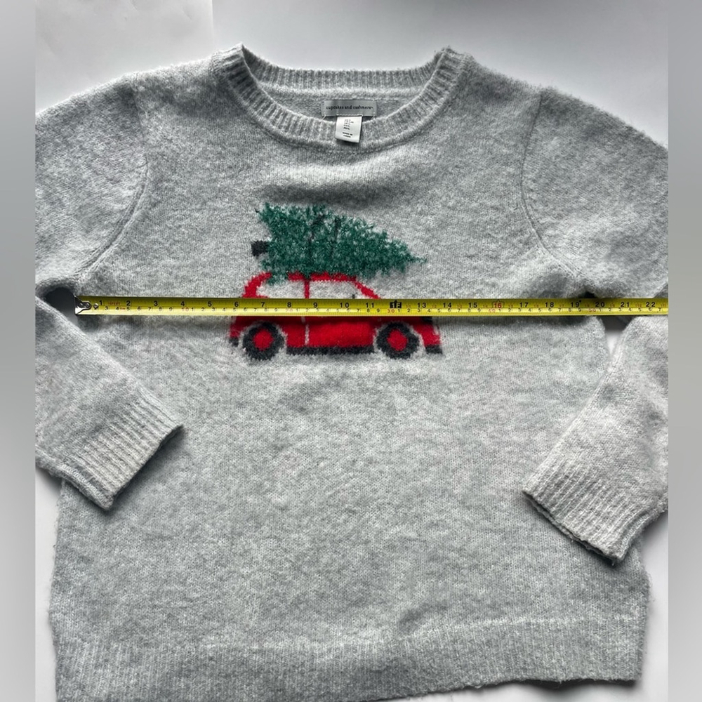 Cupcakes & Cashmere Gray Sweater with Festive Red and Green Design - Picture 6 of 8